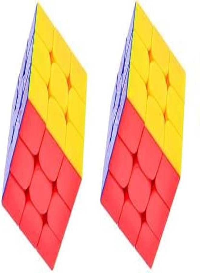 KITMEER Combo Set Of 2 Rubix Cube 3X3 Rubic Cube High Speed Stickerless Magic Puzzle Rubick Cube Brainstorming Game Toy (2 Pieces) - Image 1
